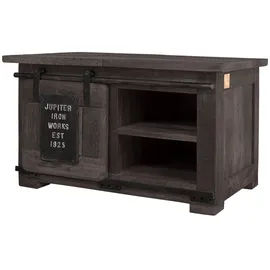 MASSIVMOEBEL24.DE Truhe Mango 76x51x46 grau lackiert, Railway 234