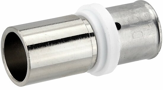 Pressfitting-Übergang 20 x 2,0 mm MV-Rohr auf 22 mm Kupferrohr - Pressanschluss vernickelt