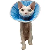 Weiches Schutzkragen, nach OP-Wundheilung, für Hunde, Katzen, Kaninchen, Anti-Lecken und Kratzen, Erholung (Blau, S/M, Kopfumfang: 22-28 cm)