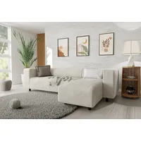 S-style möbel - Modernes Ecksofa mit Ottomane aus Cord-Stoff