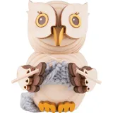 Kuhnert - Dekoration/Holzfigur - Mini Eule mit Strickzeug