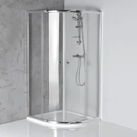 Aqualine ARLETA Duschkabine Viertelkreis mit Schiebetür 80 x 80 cm Klarglas R550
