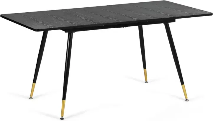URBAN MEUBLE Esstisch, schwarz, Marmoroptik, rechteckig, ausziehbar, 120-160/80/75 cm