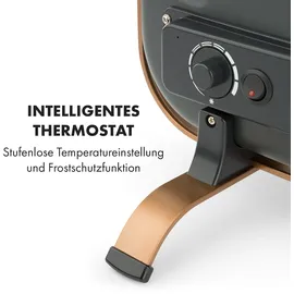 Klarstein HeatPal Marble Blackline Infrarot-Heizung 1300W Wärmespeicher Marmor Aluminium