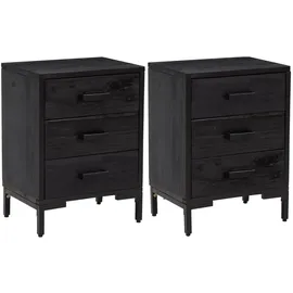 vidaXL Nachtschrank 40 x 30 x 55 cm Schwarz