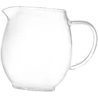 JISADER Milchkännchen aus Glas, Teekanne aus Glas, Mini-Karaffe, Kaffeetasse, transparenter Milchausgießer für Tee, 400ml 10cmx6cm