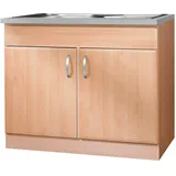 wiho Küchen Spülenschrank »Prag«, 100 cm breit, braun