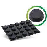 InLine InLine® Gummipads, 12mm, 20er Pack, schwarz, flach, selbstklebend
