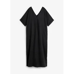 bonprix Kaftan-Kleid aus reinem Leinen, schwarz, 40, Leinen