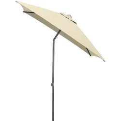 Kettler EASY PUSH Schirm Schirm 200x200 cm, UPF 50+, anthrazit matt/ natur, Aluminium/Polyester mit PU Beschichtung