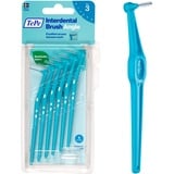 TePe Angle Interdentalbürsten Blau (ISO Größe 3: 0,6 mm) / Kontrollierte Reinigung der Zahnzwischenräume auch an schwer zugänglichen Stellen / 2 x 6 Angle Interdentalbürsten