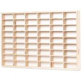 Pinus Setzkasten Holz 60x5x40 cm 54 Fächer Sammlervitrine Natural