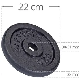 ScSPORTS® Hantelscheiben Gusseisen Set 20 kg schwarz