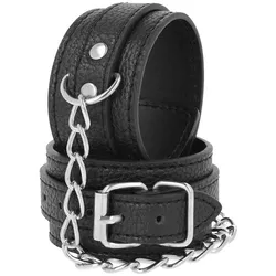 Bdsm handgelenkfesseln aus hochwertigem schwarzem leder