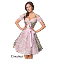 Dirndline Dirndl Dirndline - Premium Brokat-Dirndl inkl. Bluse - (2XL,3XL,L,M,S,XL) rosa M