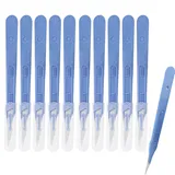 Skalpell Messer, Kunststoff Chirurgische Skalpellmesser, Skalpell Klinge, Sterilisierte Skalpelle, Figur 10 mit Schutzkappe, Einzeln Verpackt (10 Pack)