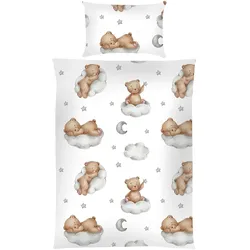 Bestlivings Kinder Bettwäsche 100x135cm / 40x60cm - Bärchen Wolke