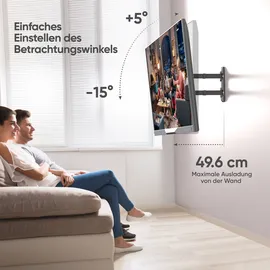 ONKRON drehbare TV-Wandhalterung für 32–65 Zoll (bis 41 kg, schwarz M4R