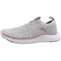 Puma Softride Remi Slip-On Knit Wn'S Road Running Shoes, Ash Gray-Puma White-Rose Gold, 39