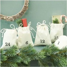 Rico Design Stick & Stitch Packung Adventskalender Zahlen, schwarz, inkl. wasserlöslicher, bedruckter Stickvorlage