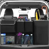 MEISHANG Auto Kofferraum Organizer, Aufbewahrungstasche, Kofferraumtasche, Autoorganisator, Autositztasche Mit Wasserdichten Taschen (Schwarz/A)