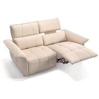 Sofanella 2-Sitzer Leder Adria, Relaxsofa, Designsofa, Designer Couch, Italienisches Sofa, 2er Sofa beige