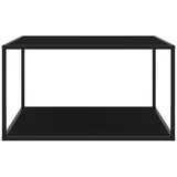 vidaXL Glastisch Marmor-Optik schwarz 90 x 50 x 90 cm