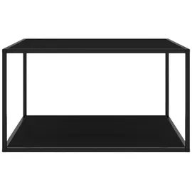 vidaXL Glastisch Marmor-Optik schwarz 90 x 50 x 90 cm