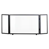 Heibi Kaminholzregal Funkenschutz Stahl/Glas 71/111 x 15 x 47 cm Schwarz
