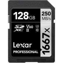 Lexar SDXC Professional Type Silver - 1667x 250MB/s V60 II 128 GB
