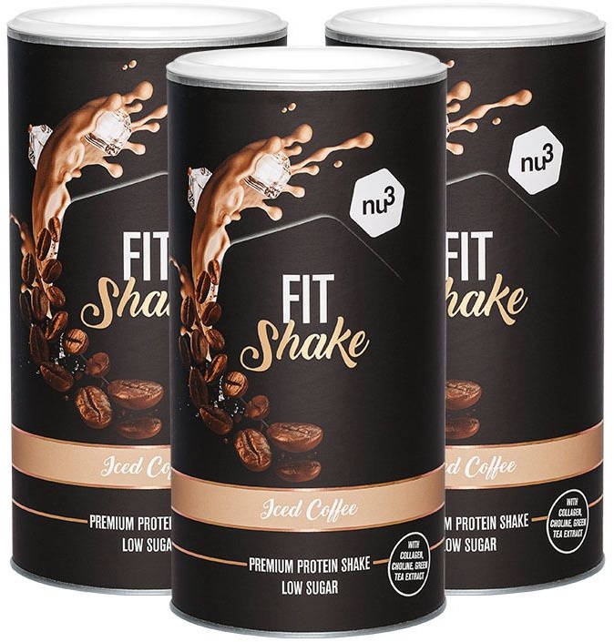 NU3 Fit Shake Café glacé 3x450 g Poudre
