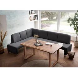 Eckbank EXXPO - SOFA FASHION "Intenso, moderner Cordbezug, 264/197 cm (B/T)", grau (anthrazith), B:264cm H:91cm T:197cm, NaturLeder, Strukturstoff (Zusammensetzung: Polyester 100%), Luxus-Microfaser (Zusammensetzung: Aufgeflockte 100% Polyester Schicht mit Prägung), Cord (Zusammensetzung: Polyester 100%), Sitzbänke, hohe Bodenfreiheit, frei im Raum stellbar, hoher Sitzkomfort