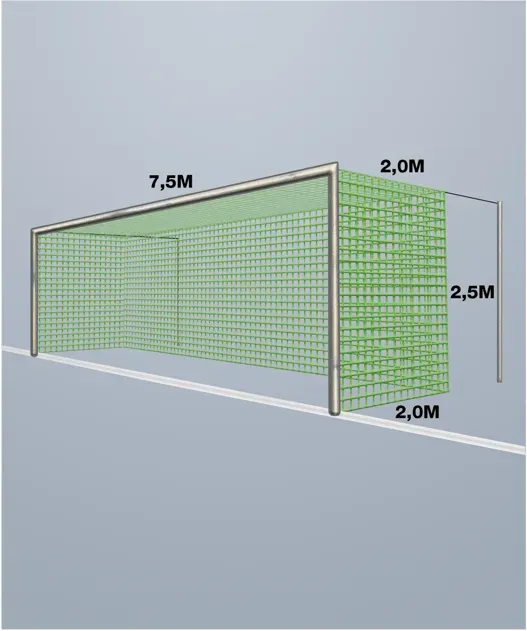Cawila Tornetz 7,50x2,50m | Tiefe 2,0x2,0m | Maschenweite 12cm | Stärke 4mm | grün
