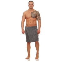 CLASS HOME COLLECTION Saunatuch Herren Frottee Saunakilt Saunatuch Klettverschluss Sarong 50 x 136 cm, 100% Baumwolle (1-St), mit Klettverschluss grau