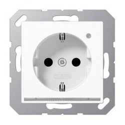 Jung SCHUKO-Steckdose mit LED-Orientierungslicht und Helligkeitssensor (alpinweiß)