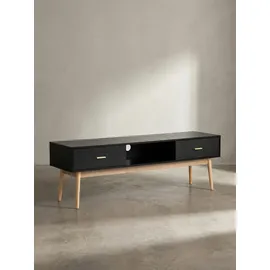 KADIMA DESIGN Lowboard 150x50x40 cm Schwarz/Eiche Holz