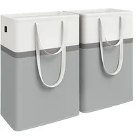 Songmics Pfandflaschen Sammelbehälter Wäschekorb 2er Set, 75 L mit