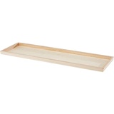 Rayher 62689000 Holz-Tablett zum Dekorieren, 45 x 13,5 cm, Randhöhe 2,3 cm, Bodenstärke ca. 2 - 3 mm, Holzschale rechteckig, Beige