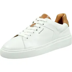 Sneaker GANT "Mc Julien", Herren, Gr. 42, braun (weiß, braun), Leder, kontrastfarbene Details, sportlich, Schuhe, Business Schnürschuh, Edel Sneaker mit Lederinnensohle