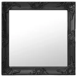 vidaXL Wandspiegel im Barock-Stil 60x60 cm Schwarz