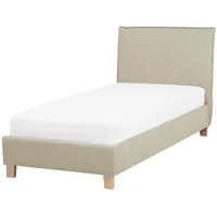 Beliani Bett mit Lattenrost Stoff SENNEZ 90 x 200