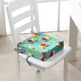 Chickwin Sitzerhöhung Stühl Kind ab 4-12 Jahre, Sitzerhöhung Stühle Kind für den Tisch Waschbar Rutschfester Sitzkissen Stuhlerhöhung mit 2 Sicherheits Schnalle (Bagger 8,40 * 40 * 10cm)