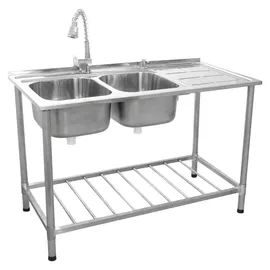 MONSTER SHOP Gastrospüle rechts Einbauart silber Handbetätigung 1200 x 790 mm