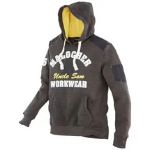 Uncle Sam Strickfleecehoodie in oliv melange/gelb | Gr.: XL