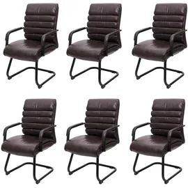 MCW Konferenzstuhl MCW-H31 Kunstleder braun 6er Set