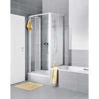 Kermi NOVA 2000 Duschtür links 76 - 80 x 185 cm Weiß Kunstglas N2FTD0801821K