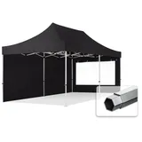 TOOLPORT Faltpavillon 3 x 6 m inkl. 2 Seitenteile Schwarz