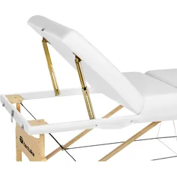 TECTAKE 3 Zonen Massageliege mit 10cm Polsterung und Holzgestellweiß