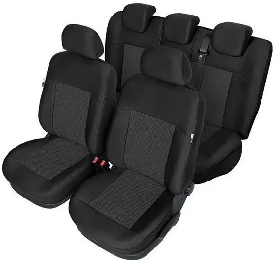 Kegel Komplettset Sitzbezüge für Vorder- und Rücksitze des Ford Focus 2003–2014 (Mk2/Mk3), schwarz, Textil