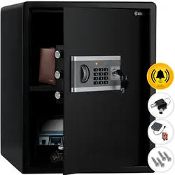 KESSER® Elektr. Tresor   Inkl. Batteriebox   Elektronischer Safe   3x Doppelbolzenverriegelung   Boden Wandtresor   Möbeltresor   Innenbeleuchtung   Panzerschrank Zahlenschloss